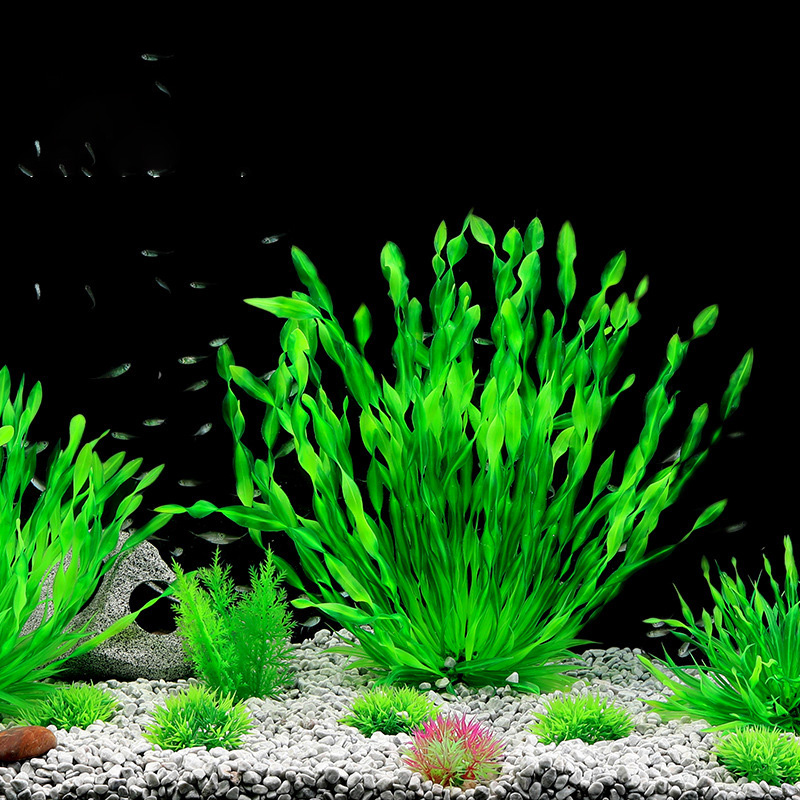 Aquarium Planted Seeds - نباتات اصطناعية خضراء للأحواض المائية بطول