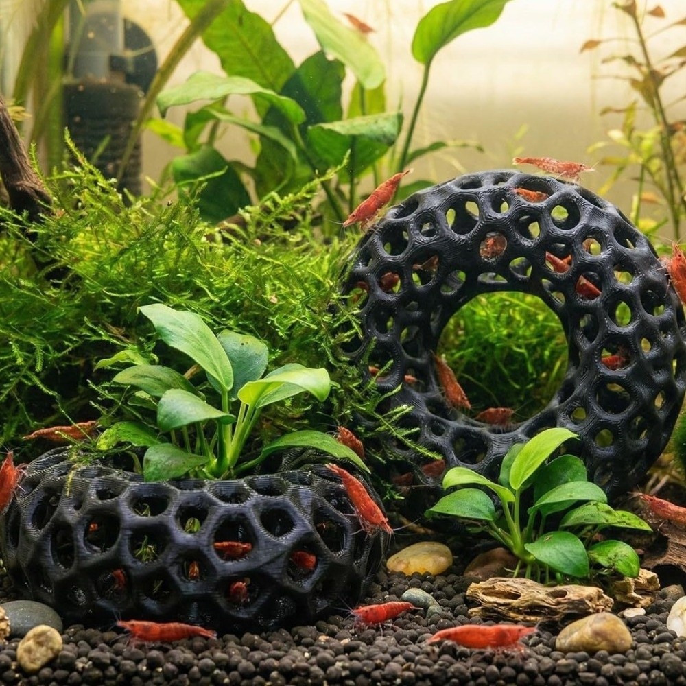 Planted Aquarium Moss - نفق إخفاء للأسماك والروبيان مطبوع بتقنية