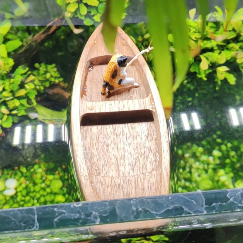 اليدوية قارب خشبي صغير عائم قا - مراجعة Aquarium Planted Seeds وسعره